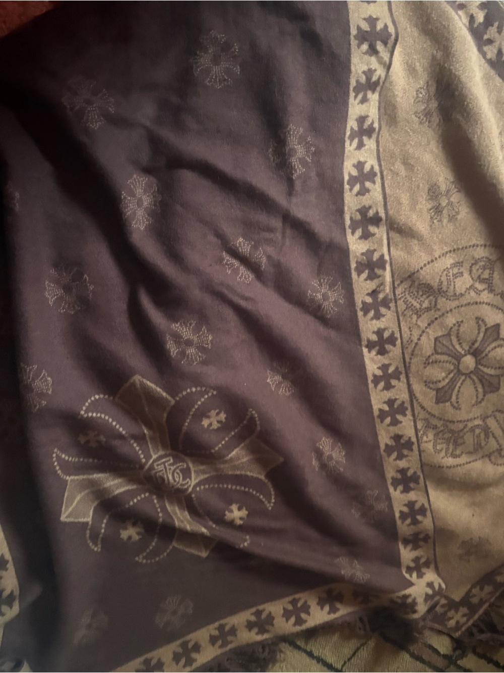 Irreversible Pattern chrome heart LOOKALIKE scarf/wrap Dark Brown and Tan